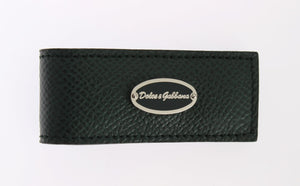 Dolce & Gabbana Green Leather Magnet Money Clip