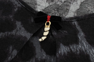 Cavalli Gray Leopard Modal T-Shirt Blouse Top