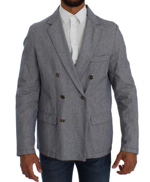 Master Coat Blue Double Breasted Regular Fit Blazer