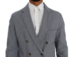 Master Coat Blue Double Breasted Regular Fit Blazer