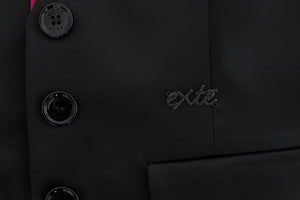 Exte Black Pink Two Piece Suit Skirt & Blazer