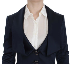 Exte Blue Three Button Single Breasted Blazer Jacket
