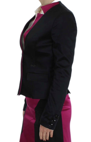 Exte Black Pink Stretch Blazer Jacket