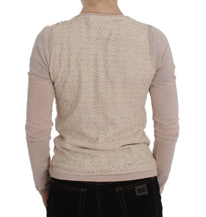 PINK MEMORIES Pink Floral Lace Wrap Sweater