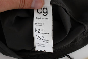 CORA GROPPO Gray Blue Stretch Blouse Top