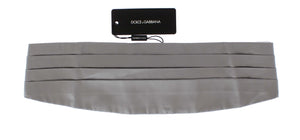 Dolce & Gabbana Silver Wide Belt Silk Cummerbund