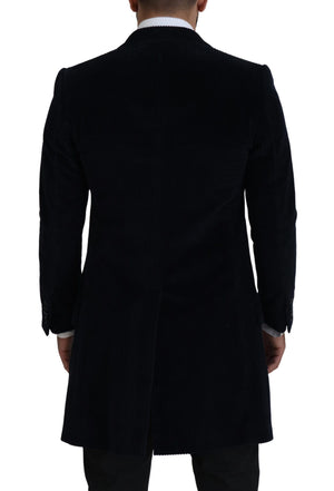 Dolce & Gabbana Black Cotton Cardigan Long Coat Men Jacket