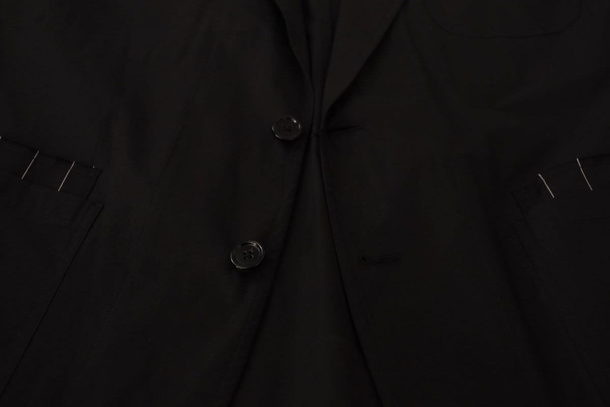 Dolce & Gabbana Black Cotton Single Breasted Blazer Jacket