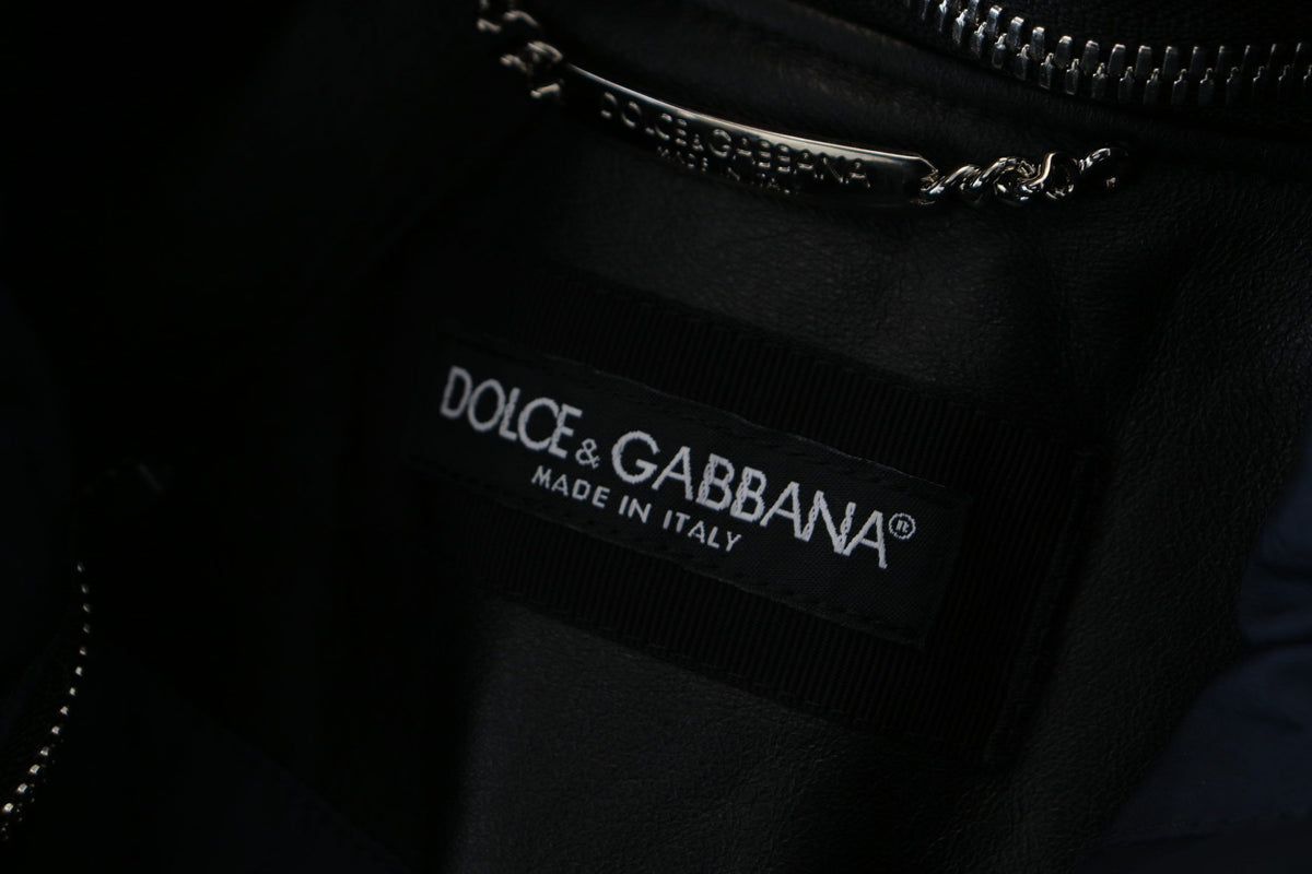 Dolce & Gabbana Black Polyester Hooded Blouson Coat Jacket