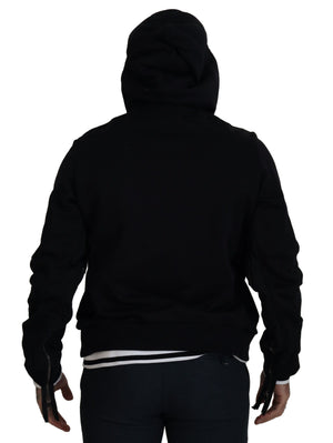 Dolce & Gabbana Black Polyester Hooded Full Zip Jacket