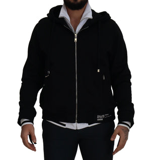 Dolce & Gabbana Black Polyester Hooded Full Zip Jacket