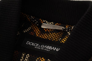 Dolce & Gabbana Brown Feather Full Zip Blouson Jacket
