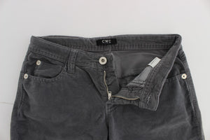Costume National Gray Cotton Super Slim Corduroys Jeans