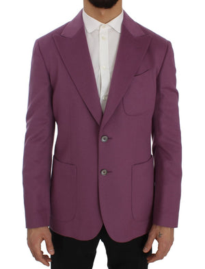 Dolce & Gabbana Purple Cashmere Slim Fit Blazer Jacket