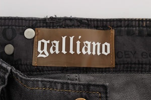 John Galliano Gray Wash Cotton Blend Slim Fit Stretch Jeans