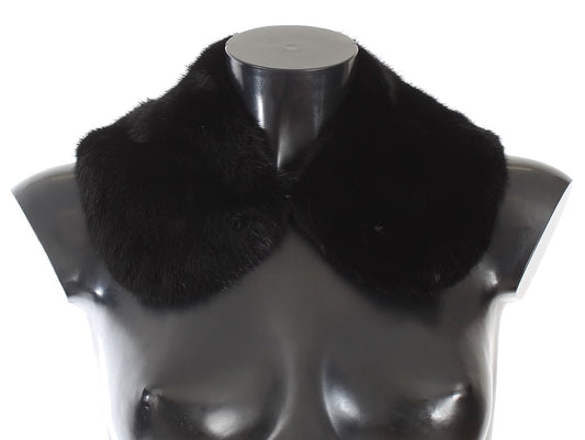 Dolce & Gabbana Black Mink Fur Shoulder Collar Scarf