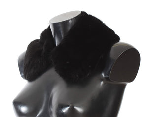 Dolce & Gabbana Black Mink Fur Shoulder Collar Scarf