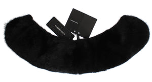Dolce & Gabbana Black Mink Fur Shoulder Collar Scarf