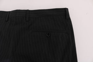 Dolce & Gabbana Blue Striped Cotton Dress Formal Pants