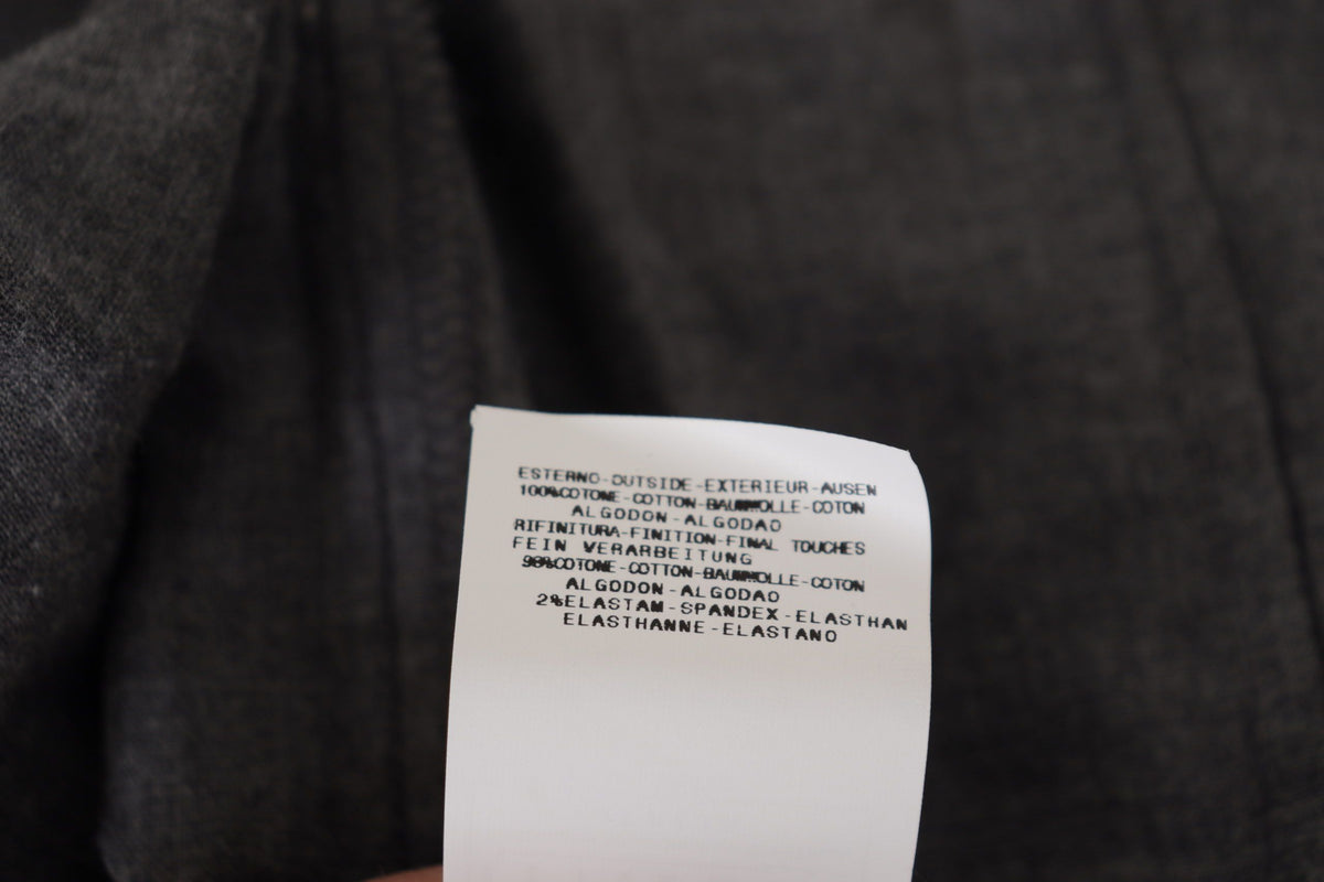 Costume National Dark Gray Cotton Casual Mens Shirt