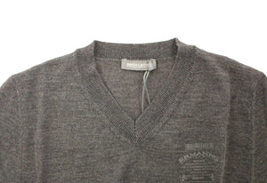 Ermanno Scervino Gray Wool Blend V-neck Pullover Sweater