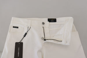Dolce & Gabbana White Slim Skinny Stretch Cotton Denim Jeans
