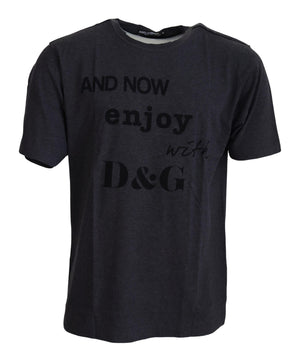 Dolce & Gabbana Gray Crewneck Cotton Short Sleeve  T-shirt