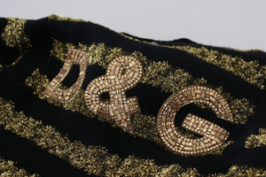 Dolce & Gabbana Black Gold D&G Crystal Cashmere Sweater