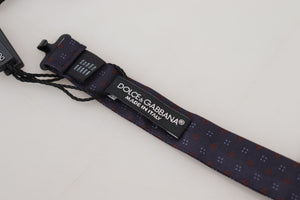 Dolce & Gabbana Blue Pattern Silk Adjustable Neck Papillon Bow Tie