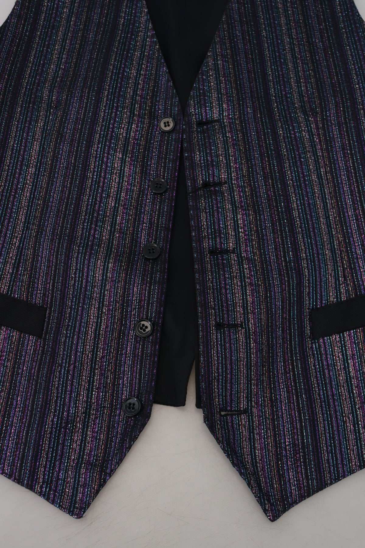 Dolce & Gabbana Multicolor Polyester Waistcoat Dress Formal Vest