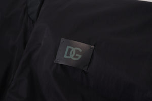 Dolce & Gabbana Black Nylon Logo Bomber Zipper Jacket