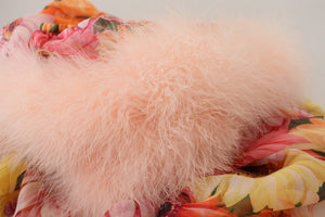 Dolce & Gabbana Multicolor Floral Fur Shearling Blouse Top