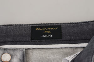 Dolce & Gabbana Gray Washed Skinny Men Denim Jeans