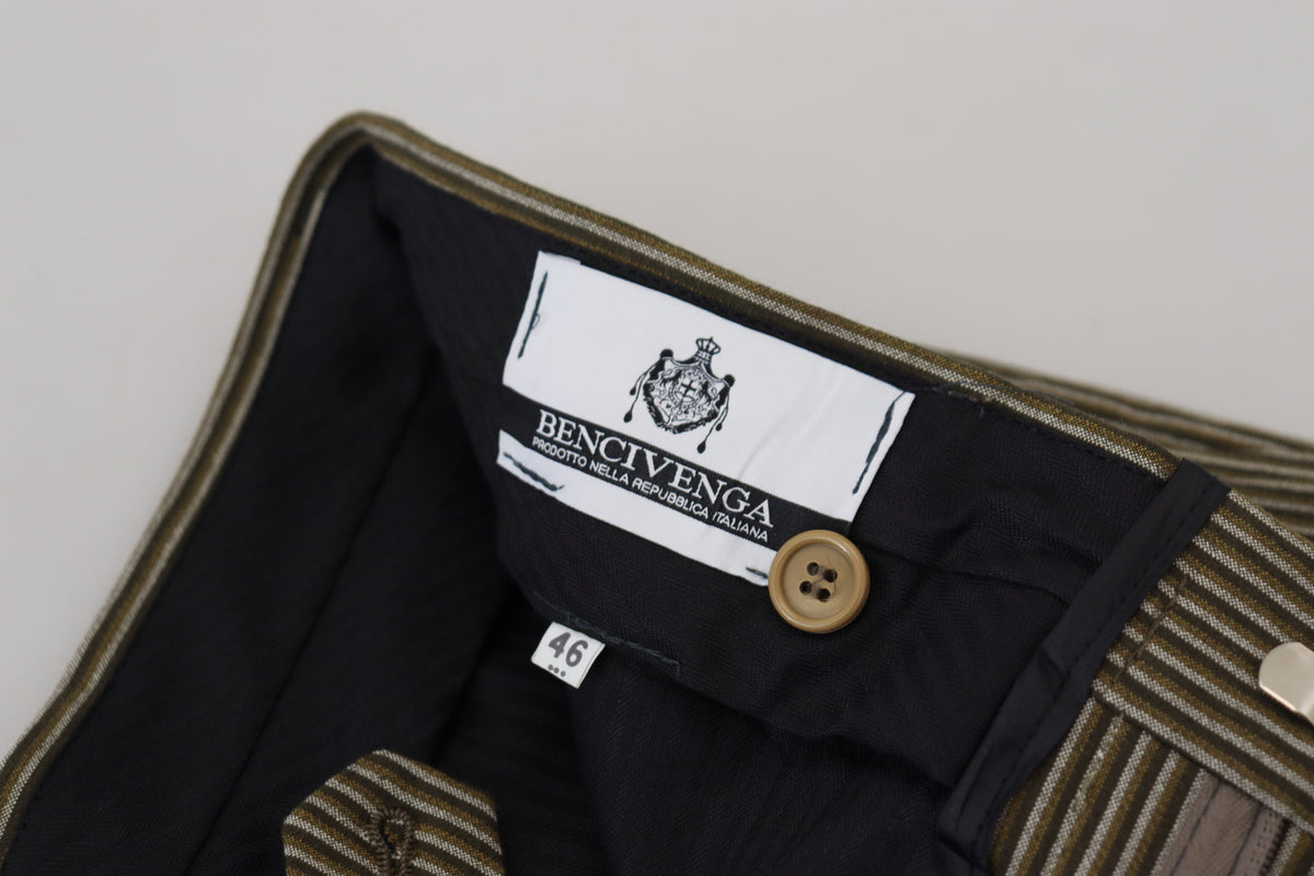 BENCIVENGA Multicolor Striped Pure Cotton Men Pants