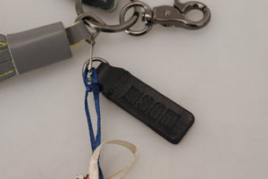 MSGM Multicolor Rocket Ship Silver Tone Metal Keychain