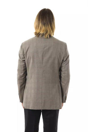 Uominitaliani Gray Wool Mens Blazer