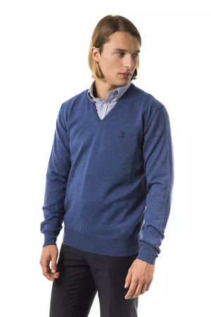 Uominitaliani Blue Merino Wool Men's Sweater