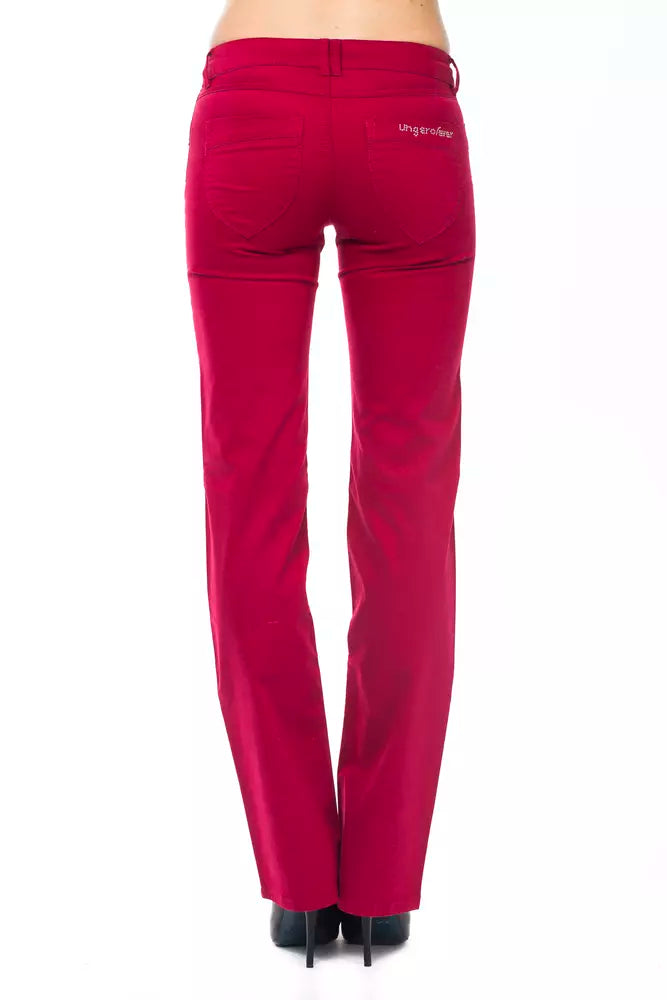 Ungaro Fever Red Cotton Women's Pants