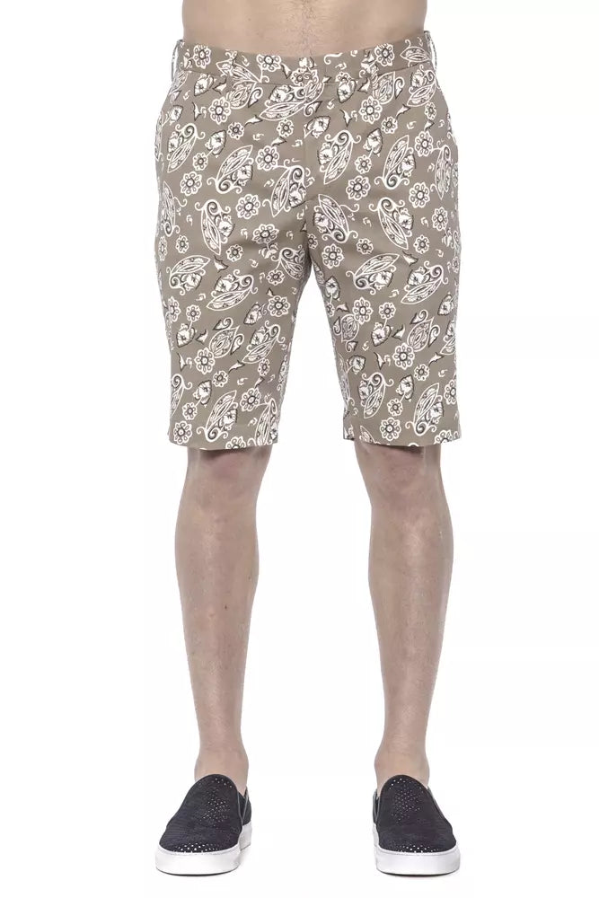 PT Torino Beige Cotton Men Bermuda Shorts