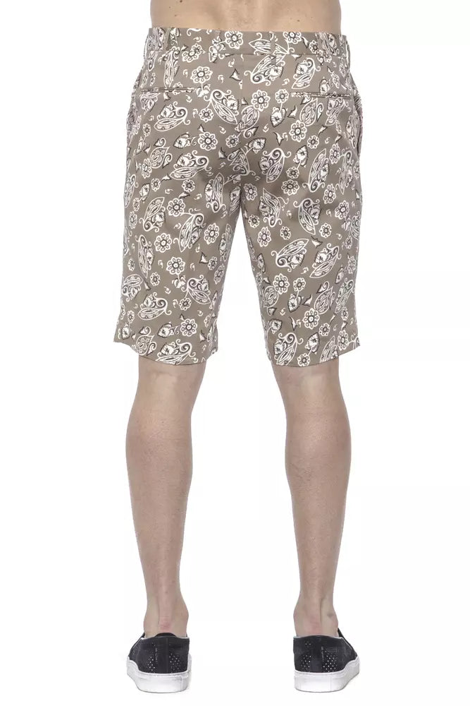PT Torino Beige Cotton Men Bermuda Shorts