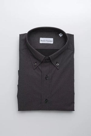 Robert Friedman Black Cotton Men's Shirt