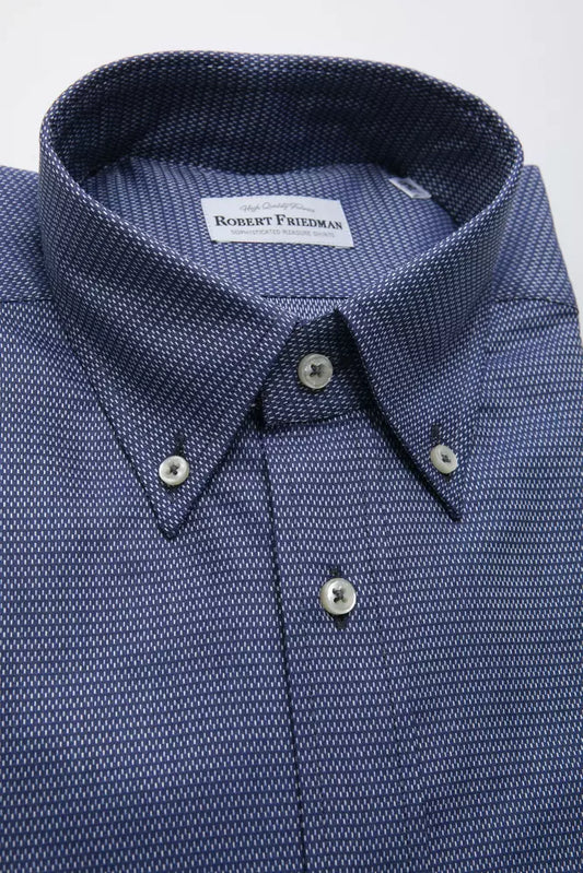 Robert Friedman Blue Cotton Men's Shirt