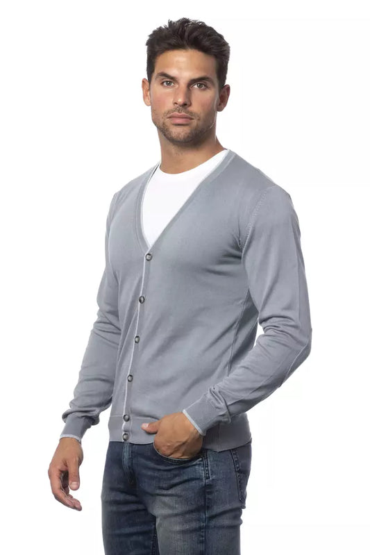 Verri Gray Cotton Men's Cardigan