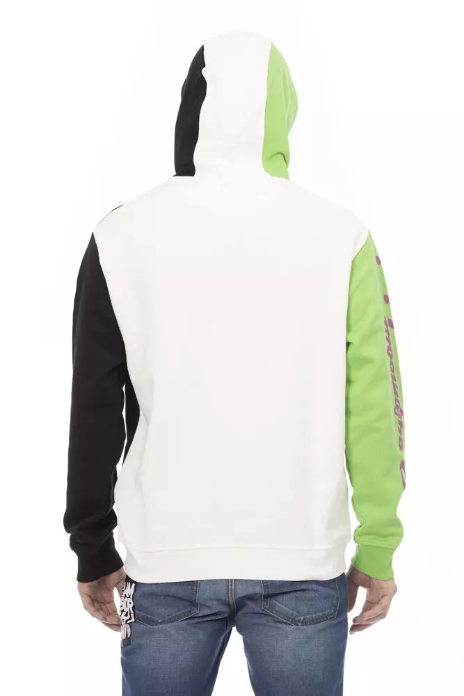 Automobili Lamborghini White Cotton Men Sweater with Hood