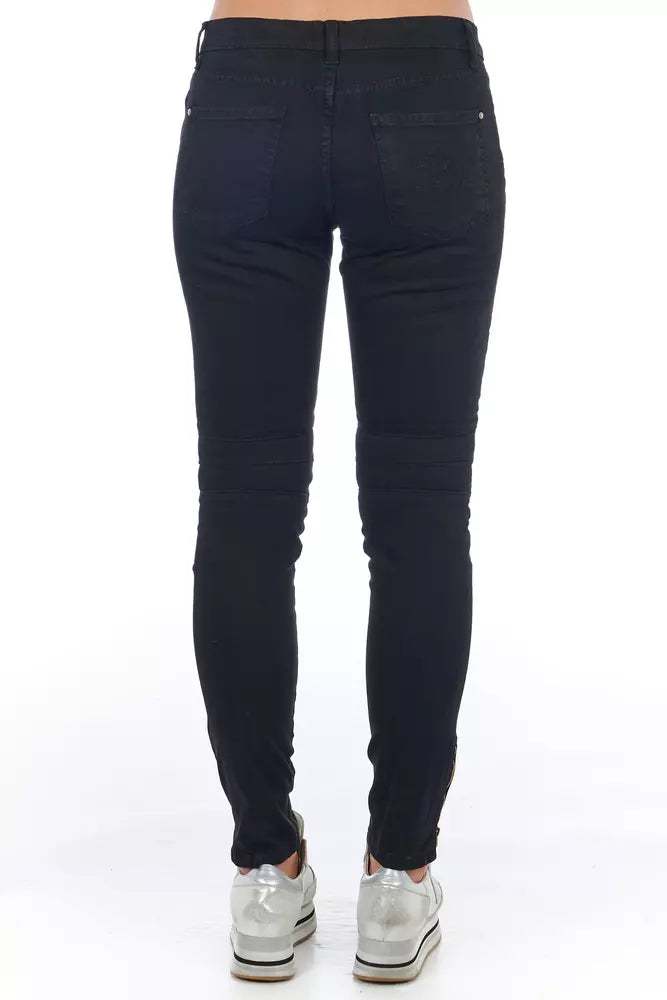 Frankie Morello Black Cotton Pant