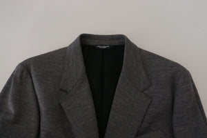 Dolce & Gabbana Gray Wool Stretch Slim Fit Jacket Blazer