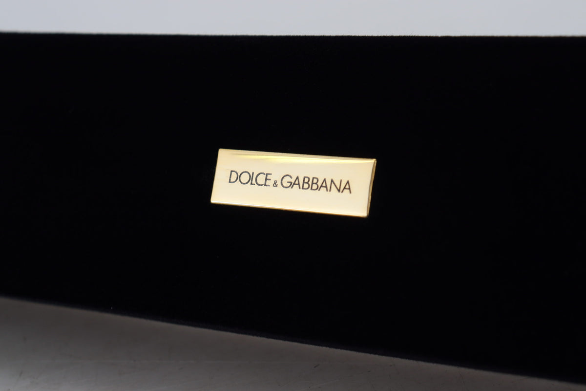 Dolce & Gabbana Black Velvet Logo Plaque Storage Bracelet Jewelry Box