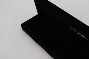 Dolce & Gabbana Black Velvet Logo Plaque Storage Bracelet Jewelry Box