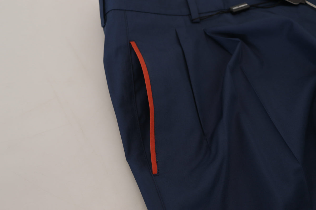 Dolce & Gabbana Blue Cotton Chino Formal Pants