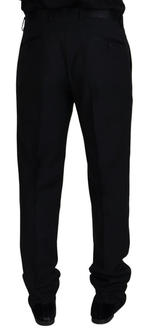 Dolce & Gabbana Black Wool Chino Formal Pants